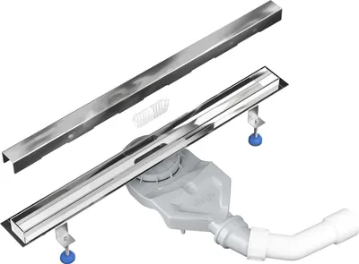 Produktbild von Aquabad Slim Premium Duschrinne 120cm mit Blende: Bord, inkl. Haarsieb und Viega Ablaufgarnitur