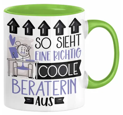 Produktbild von Beraterin Geschenk Tasse Lustig Geschenkidee für Beraterin Geburtstag So Sieht Eine Richtig Coole Beraterin Aus Frauen Spruch (Grün)