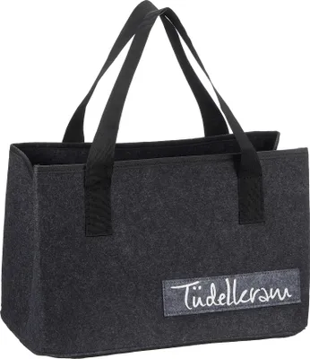 Produktbild von Tüdelkram Filztasche mit lustigen Sprüchen für Kaminholz Einkaufstasche Zeitungskorb Shopper aus Filz faltbar Kaminholztasche Filzkorb