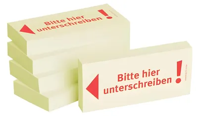 Produktbild von Haftnotizen "Bitte hier unterschreiben"
