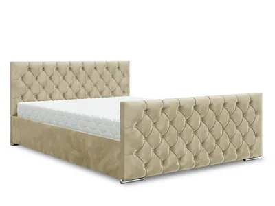 Image de Lit rembourré Bitonto, A : 160 cm x 200 cm, Couleur : Monolith02 (Beige), Lit avec espace de rangement, Lit double, Lit 160x200cm, Lit avec matelas