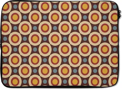 Produktbild von MuchoWow® Laptop Hülle 13 Zoll Retro - Vintage - Design - Kreis Laptoptasche - Laptophülle - Sleeve - Rundumschutz