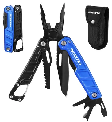 Image de WORKPRO, pince multifonction 11-en-1, acier inoxydable, bleu