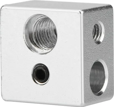 Produktbild von 20x20x13mm Aluminium MK10 Extruder Hotend Heizelement Block M7 Gewinde Heatbreak für 3D Drucker