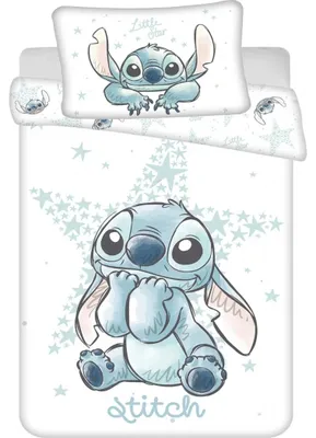 Imagen del producto de Juego de sábanas de Lilo & Stitch para niños: incluye un juego de cama de 100x135 cm y una funda de almohada de 40x60 cm