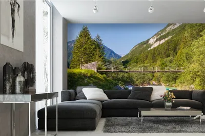 Produktbild von Vlies Fototapete BRÜCKE ÜBER DEN FLUSS 375 x 250 cm (inkl. Kleister) - Vlies Tapete, Wandtapete, Wandbilder - Tapete für Wohnzimmer Schlafzimmer, Büro, Küche - Montagefertig