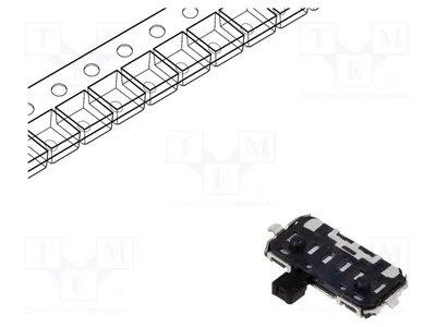 Immagine prodotto di 2 interruttori a scatto, 0,3A/6VDC, -40÷85°C, modello JS102000SAQN, tipo a scatto ON-ON, posizione: 2