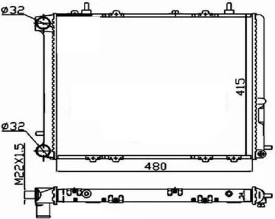 Produktbild von NRF 507352A Kühler Wasserkühler Motorkühler für RENAULT 19 II (B/C53) 19 I (B/C53) TRAFIC Kasten (TXX) TRAFIC Bus (TXW) Trafic Kastenwagen