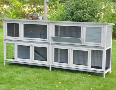 Produktbild von Doppel Kleintierstall Bommel Deluxe grau