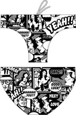 Produktbild von Turbo Yeah Comic Badeslip Weiß 5-6 Years Jungen Weiß 5-6 Years