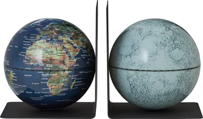 Produktbild von EMFORM Bookglobe Buchstützen-Set Globus Weltkugel abnehmbar in versch. Varianten Farbe: Earth Moon