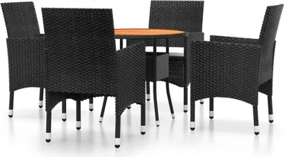 Immagine prodotto di vidaXL set da pranzo da giardino 5 pezzi in polirattan nero