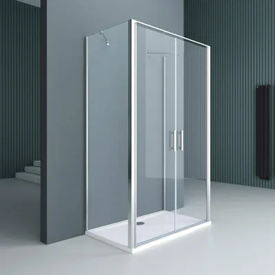 Image de doporro cabine de douche avec deux portes pour un seul mur paroi de douche Ravenna50K 90x120x190cm verre 6mm ESG transparent
