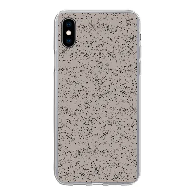 Produktbild von MuchoWow® Handyhülle Schutzhülle Hülle für iPhone Xs Polka dots - Schwarz - Grau Silikon Softcase Handy Hülle - Handytasche
