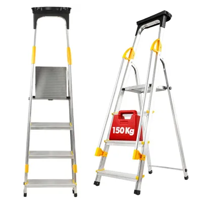 Obrázok produktu pre Hliníkový rebrík KADAX, "Bykle", 139 cm, rebrík so zábradlím, 4 stupne