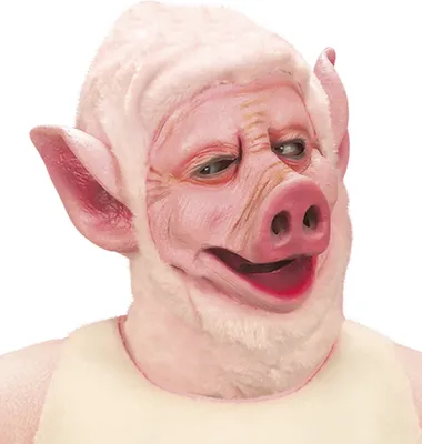 Produktbild von "Maske Schwein Mit Kapuze Aus Plüsch"