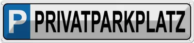Produktbild von vianmo Blechschild 10x46 cm Privatparkplatz Parkplatzschild