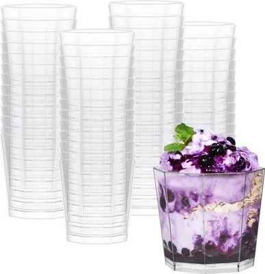 Produktbild von Dekoratives Schalen-Set aus transparentem Polystyreen, stapelbar, für Desserts
