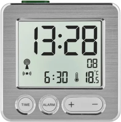 Produktbild von Digitaler Funk-Wecker, L 66 x B 22 x H 68 mm, 2 x 1,5 V AAA-Batterie (Nicht im Lieferumfang enthalten) WECKER MIT SNOOZE-FUNKTION
