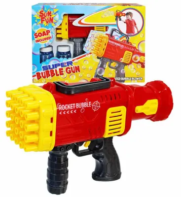 Produktbild von Seifenblasen Bazooka "Super Bubble Gun" - mit 2x 50 ml