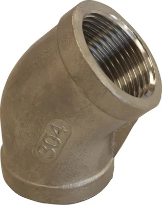 Produktbild von V2A Winkel 45°, IG-IG (kurz) 3/8"