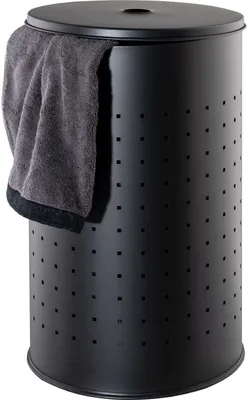 Produktbild von Wäschesammler - Schwarz - Edelstahl - 54 Liter - H 57,5 cm