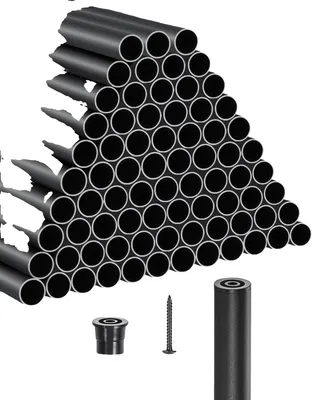 Produktbild von VEVOR Treppen Metall Baluster, 3/4'' Rund x 32'' Lang Aluminium Dekorative Geländer Spindeln, 101er Pack Deck Baluster mit Schrauben, Klassische Hohl Deck Geländer Satin Schwarz Pulverbeschichtet für Veranda, 101 Stück-91,4 cm