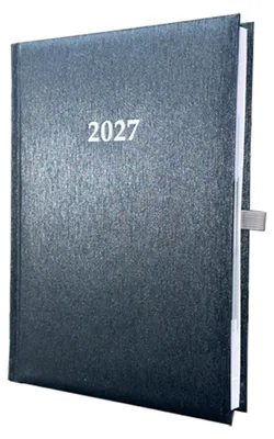 Produktbild von 2027 ADINA Buchkalender Chefplaner A5 anthrazit-metallic 1 Tag 1 Seite
