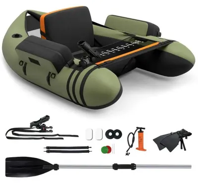 Obrázek produktu pro Nafukovací rybářský člun s nastavitelným opěradlem FT10001GN, 135 x 109 x 54 cm, zelený