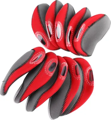 Immagine prodotto di 10 PCs Golf Iron Club Head Covers Clubs Protective Layer Set (grigio rosso)