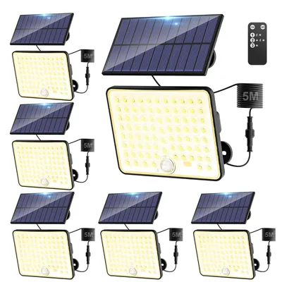 6 Solarleuchten für Außen mit Bewegungsmelder