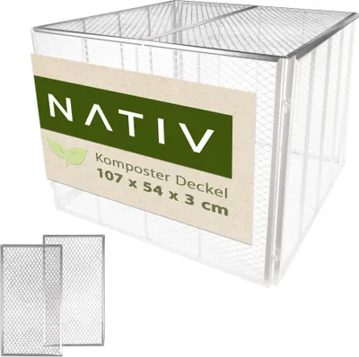 Produktbild von Deckel für Metallkomposter 2er Set 107x54 cm silber, Stahl verzinkt