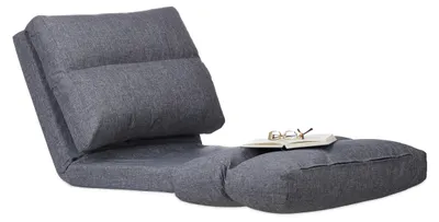 Loungestoel, verstellbar, 194 cm, Bodenkissen, grau