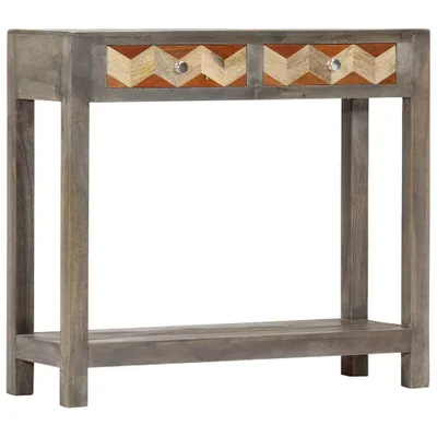 Produktbild von "2024"cloris Konsolentisch Grau 86x30x76 cm Massivholz Mango - Konsolentische CHY58837186