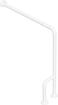 Zdjęcie produktu dla Uchwyt podtrzymujący BELP, lewy, do montażu na wkręty, z osłoną, żelazo, komaksyt, biały, 840 x 230 x 866 mm, nośność 120 kg, do łazienki i toalety >> do wiercenia