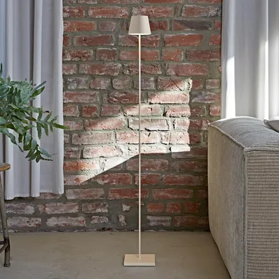 Immagine prodotto di Nuindie Lampada da terra a LED ricaricabile per esterni IP54, altezza 120 cm, beige sabbia, USB-C