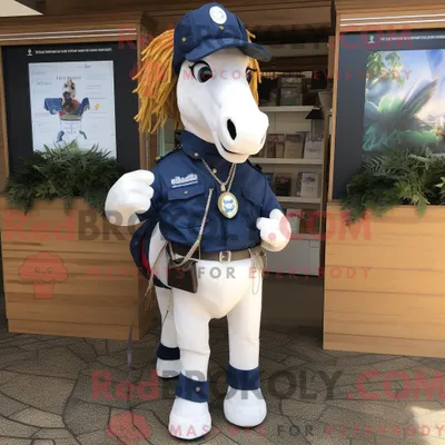 Immagine prodotto di Personaggio mascotte REDBROKOLY di una cavalla della Marina vestita con pantaloncini cargo e portachiavi