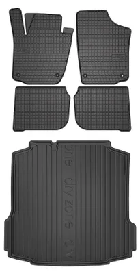 Productafbeelding van Rubberen automatten + kofferbakmat voor Seat Toledo IV 2012-2018 (liftback) – 5-delig, zwart, op maat – Wielganizator SolidPRO