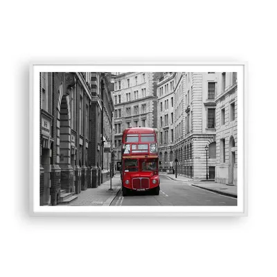 Produktbild von Gerahmtes Poster - Weißer Rahmen - Bus england urlaub london - 100x70 cm - Wand Bild - Wanddeko - Wandbilder - Wandposter - Bilderrahmen - Bilder - Kunstdruck - Wandbild - P2WAA100x70-2153