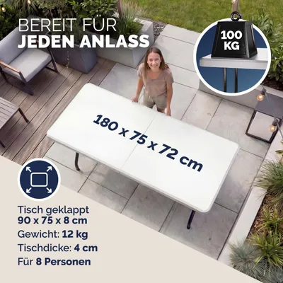 Productafbeelding van CASARIA tuintafel, 180x75 cm, inklapbaar