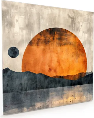 Produktbild von Küchenrückwand Spritzschutz Glas mit Motiv Sonnenuntergang Kunst 40 x 40 cm
