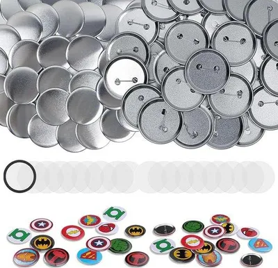 Produktbild von Famanu Button Badge Teile Set - 100 Stück - 58 mm - Badge Pin - DIY