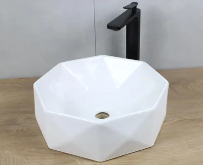 Produktbild von Keramik Waschbecken rund Ø 420 x 135 weiß ohne Überlauf Aufsatzwaschbecken Diamant ohne Zubehör
