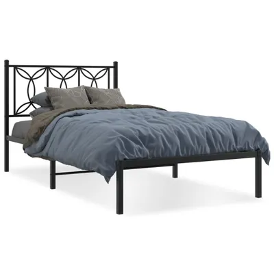 Obrázek produktu pro vidaXL Postel s čelem kovová černá 100x190 cm