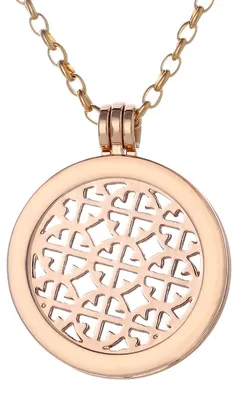 Produktbild von Morella Damen Halskette gold 70 cm Edelstahl mit Amulett und Coin 33 mm Ornament roségold in Schmuckbeutel