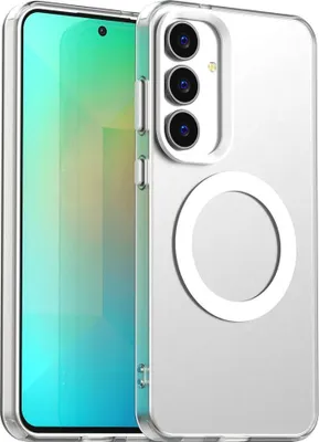 Immagine prodotto di Custodia MagSafe per Samsung Galaxy S25 FE - Cover posteriore Phonesta HardFrost Semi-Trasparente - Bianco opaco