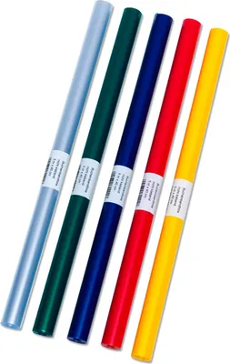 Produktbild von 30 Rollen Bucheinbandfolie / Buchfolie / 5m  x 40cm / 5 verschiedene Farben