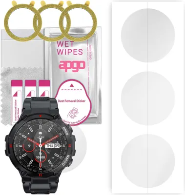 Produktbild von apgo 3 Stück Schutzfolie, klar, kompatibel mit Smartwatch K22 Smartwatch, Hydrogel Displayschutzfolie mit Positionierhilfe, Displayfolie, robust und kratzfest