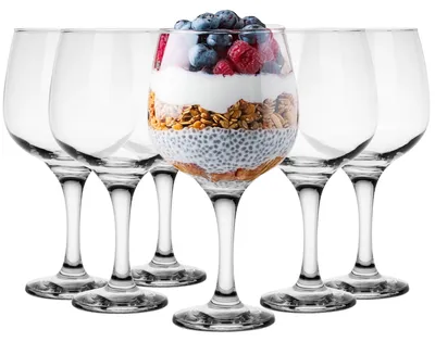 Immagine prodotto di Set di 6 bicchieri grandi da 650 ml, in vetro, ideali per vino, cocktail e acqua