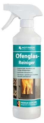 A bottle of cleaning spray for stove glass.